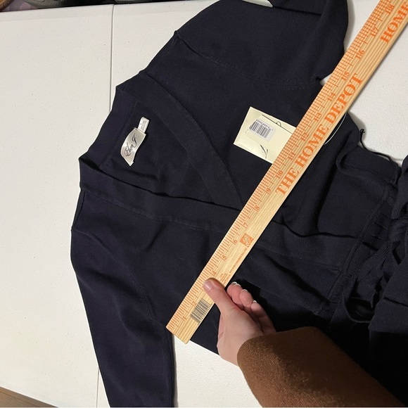 Eliza J Knit Surplice Dress Navy Blue Size 6 P1 - Picture 8 of 9